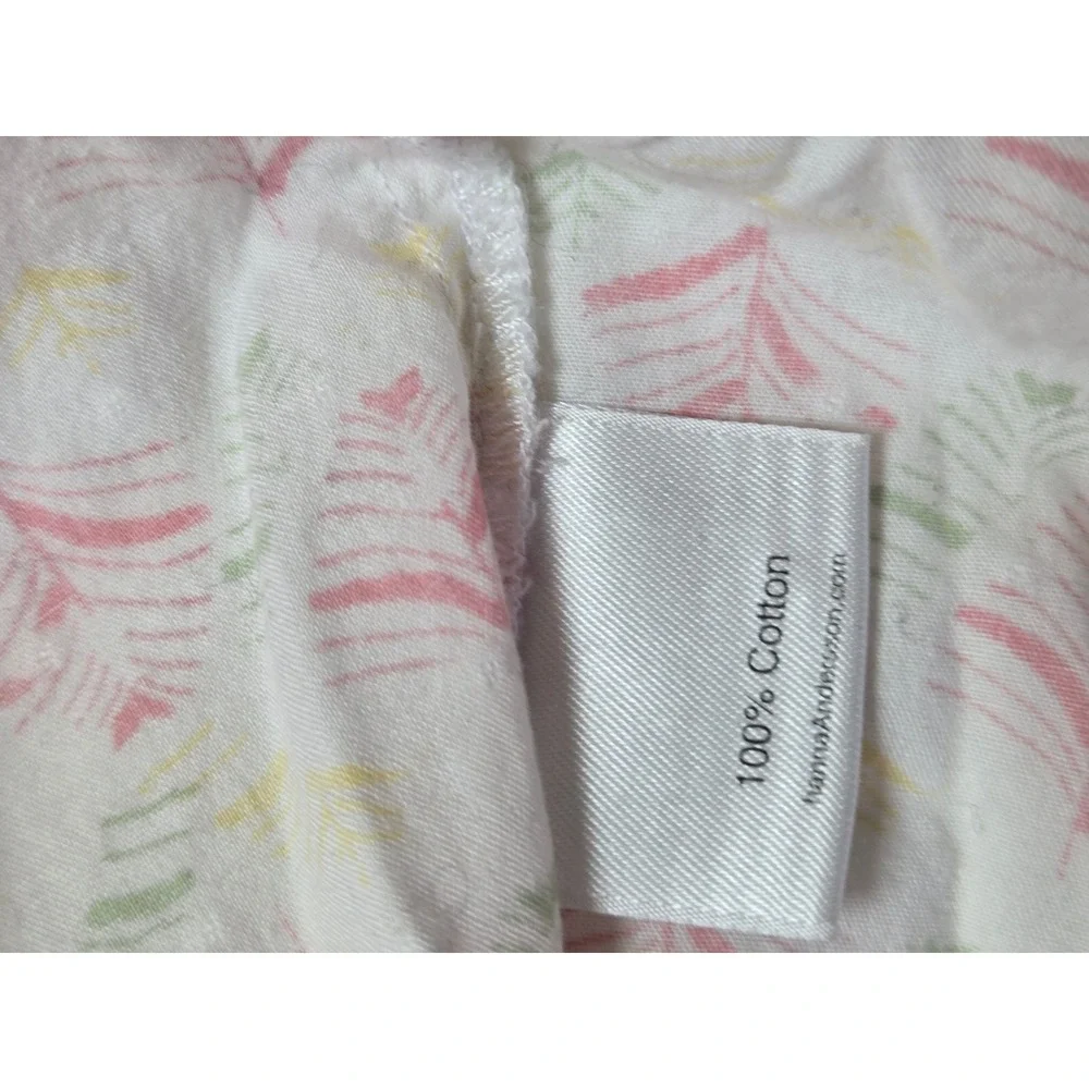 Hanna Andersson Girls Hooded Cotton Swiss Dot Palm Leaf Cover Up Dress Sz 100 3t